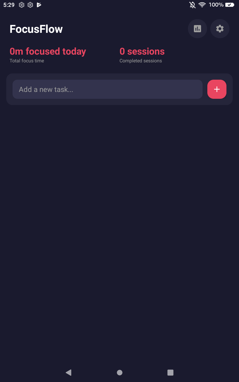 FocusFlow Main Screen