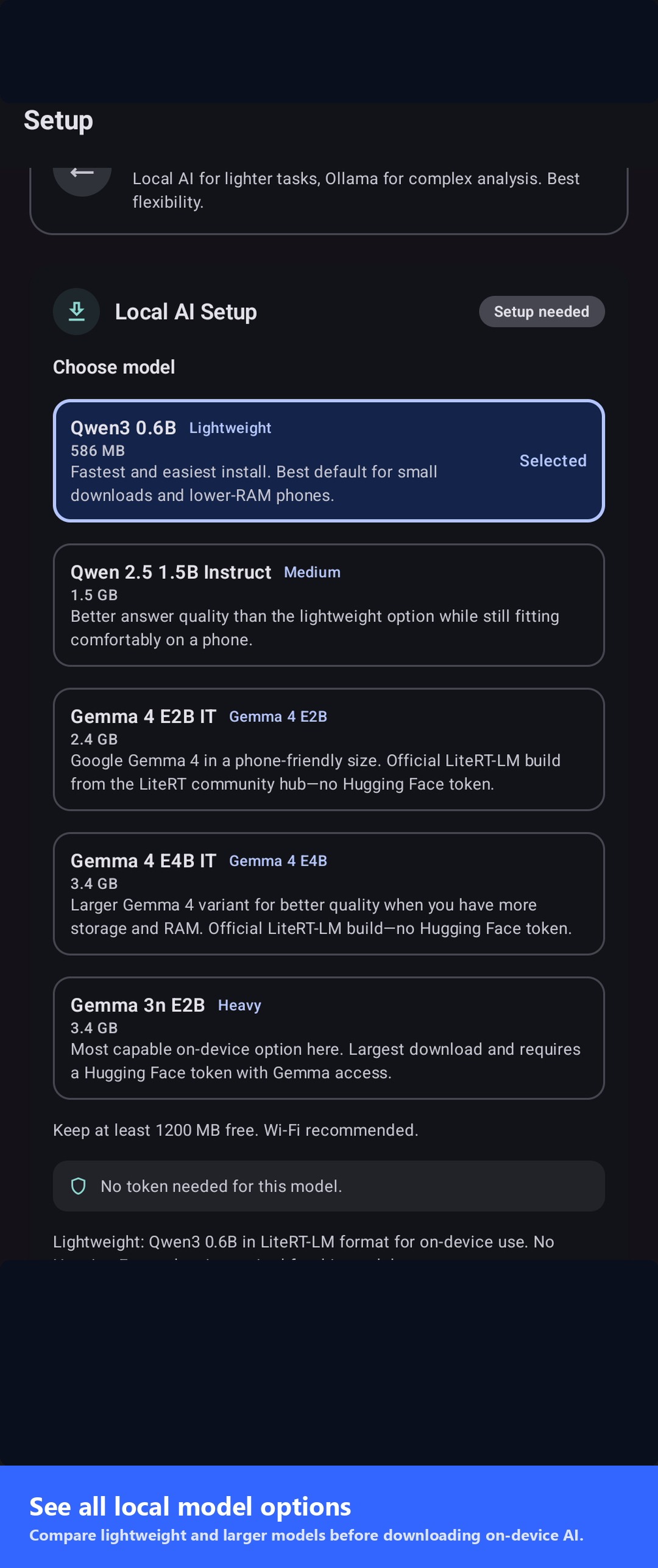 Model picker overview