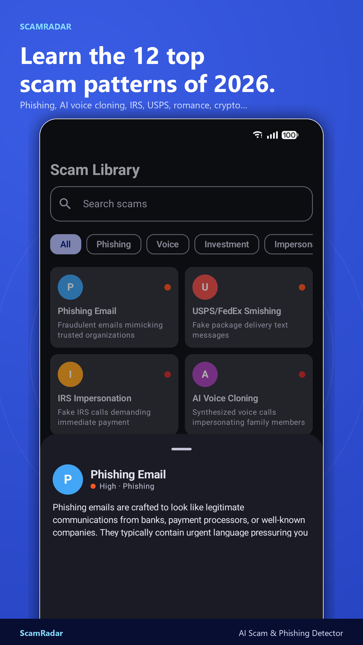 Scam Library — 12 top scam patterns of 2026