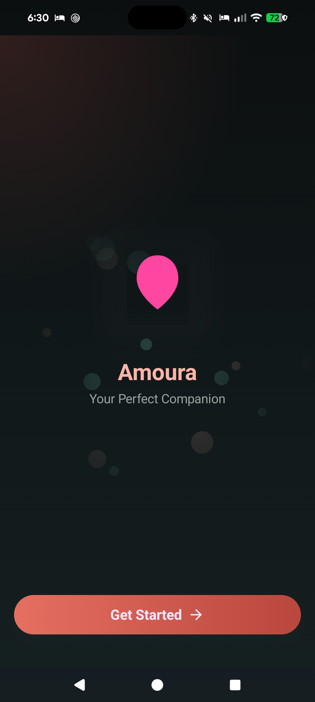 Welcome screen