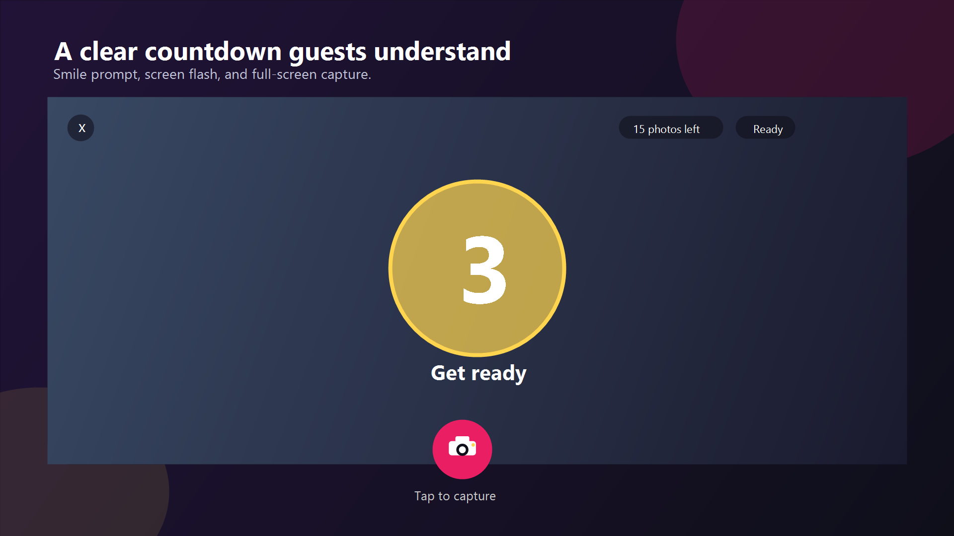 Capture screen with countdown