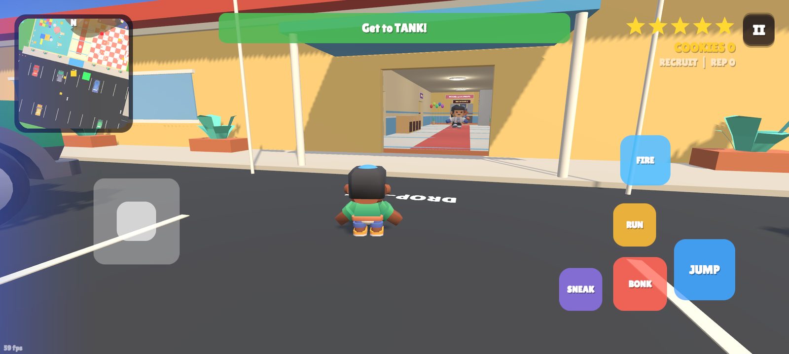 Parking Lot Getaway: run for Tank, the ride-on toy car, with five stars of heat