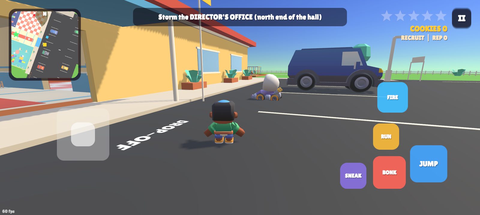 The final chapter: storm the Director's office, starting from the parking lot