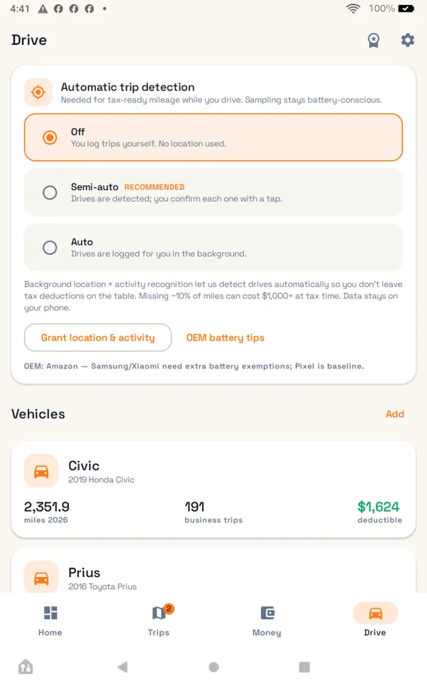 Drive: tracking a trip live