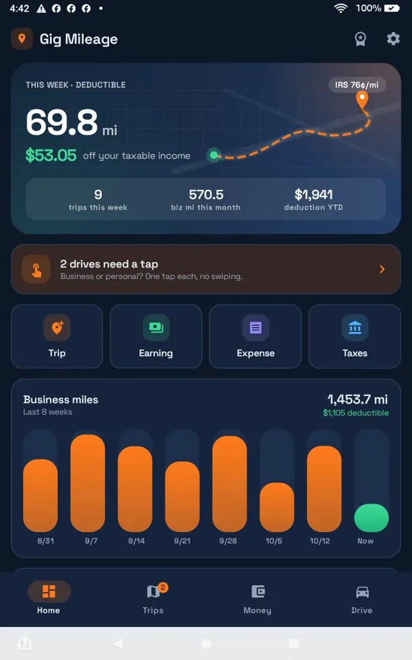 Dark mode: home