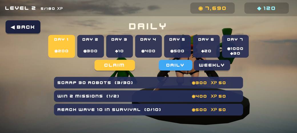 Daily rewards and challenges