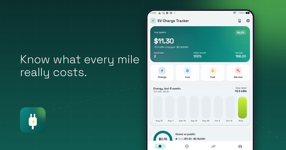 EV Charge Tracker is live on Google Play: know what every mile really costs