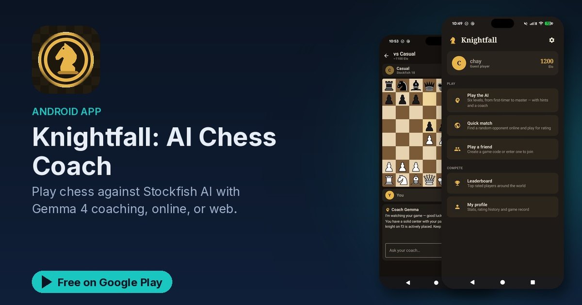 Knightfall: play Stockfish and get coached by on-device AI