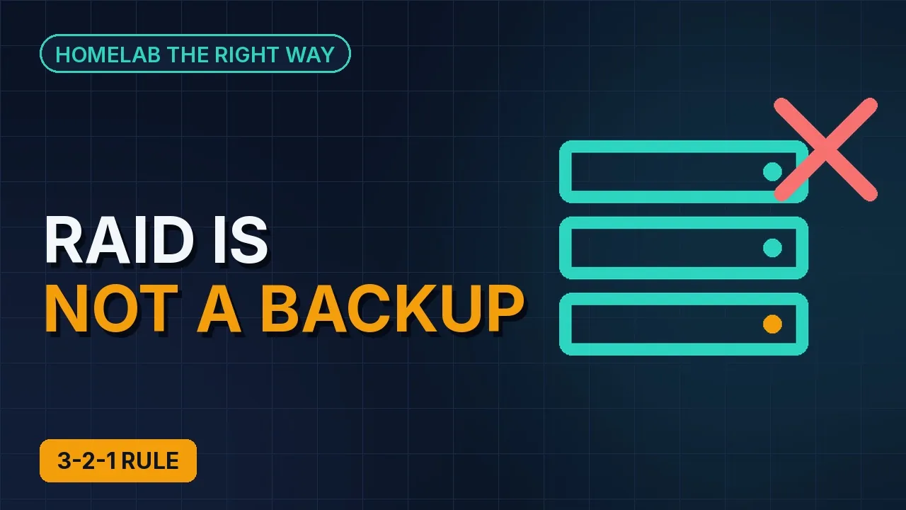 RAID is not a backup: the 3-2-1 rule, honestly