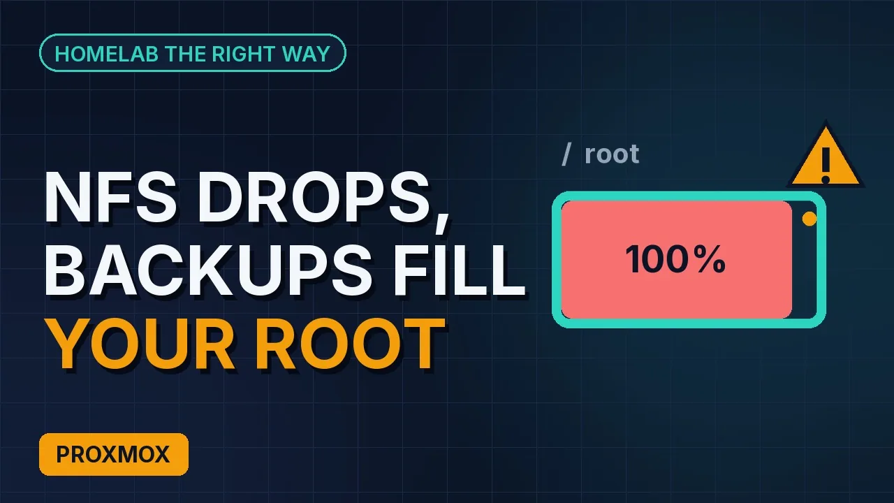 When your NFS share drops, Proxmox backups fill your root disk