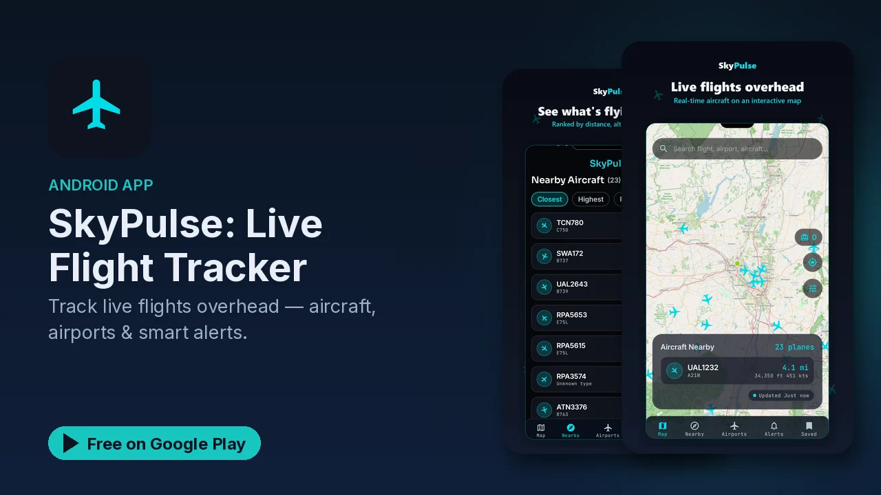 SkyPulse: a live flight tracker for what is flying over you