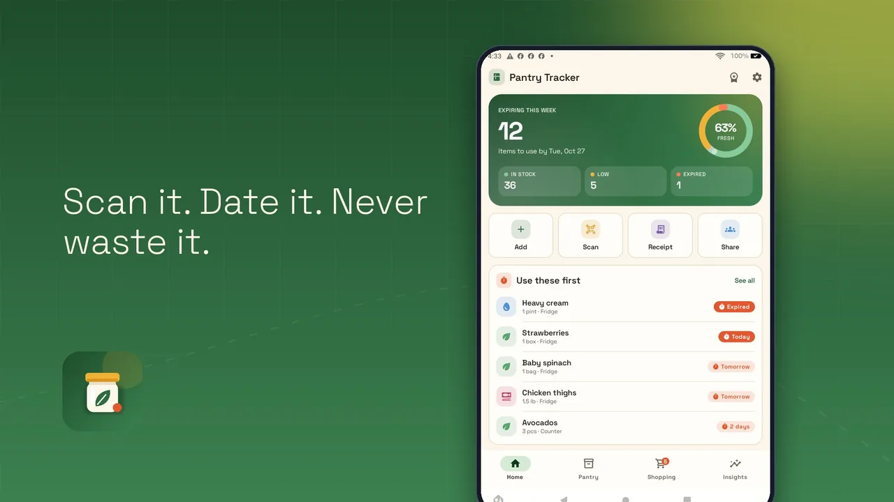 Watch: Pantry Tracker is live on Google Play: scan it, date it, never waste it on YouTube