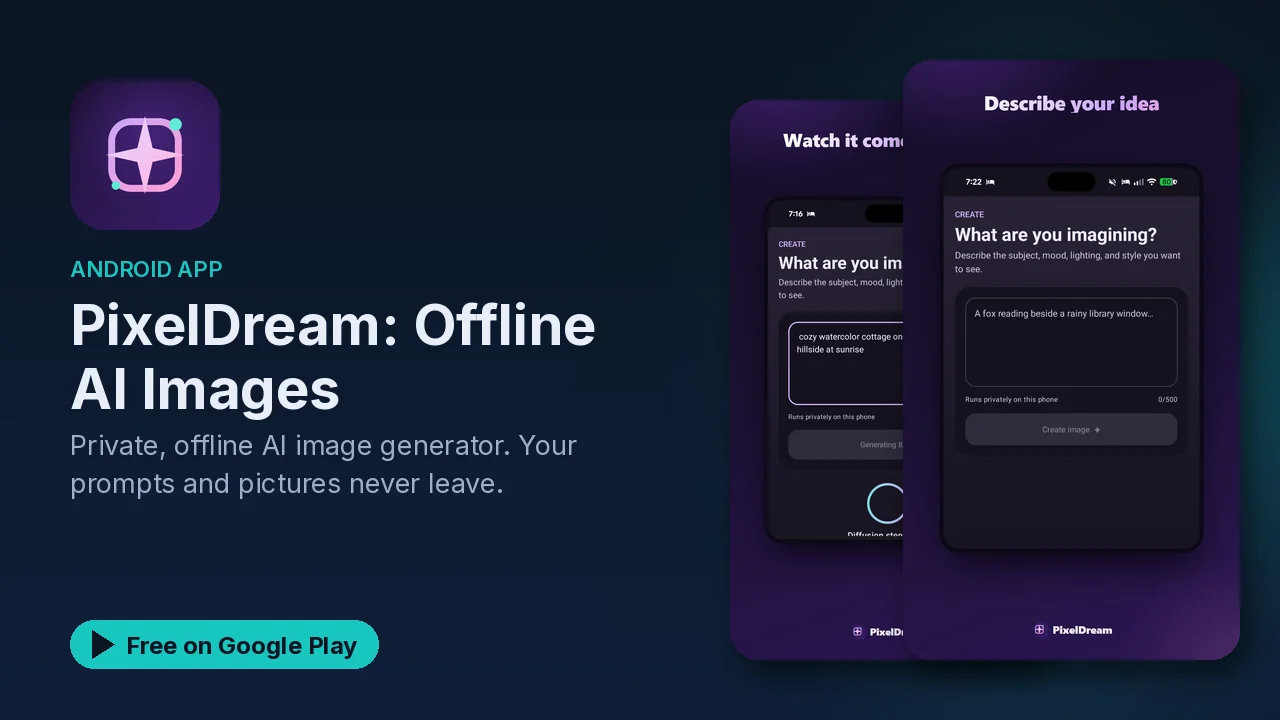 PixelDream: generate AI images offline, entirely on your phone