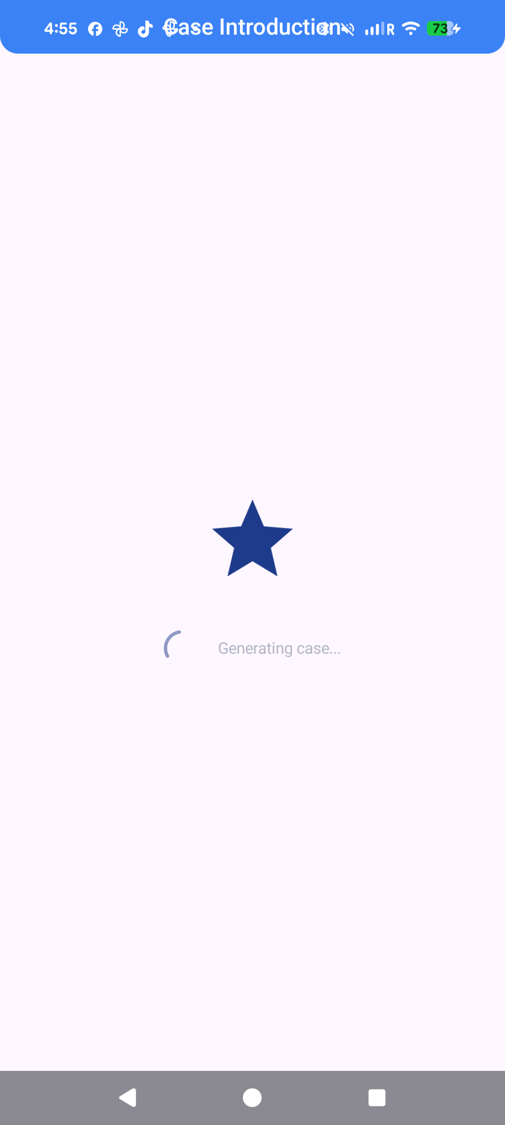 New case generation screen