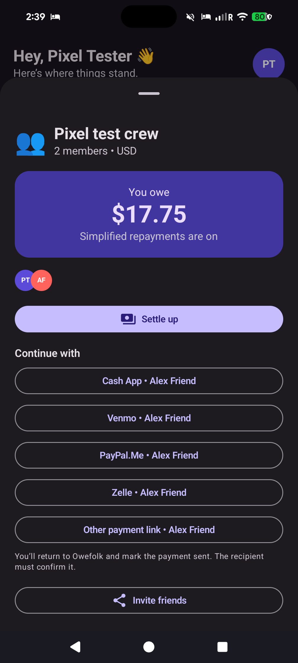 Choosing which payment app to open