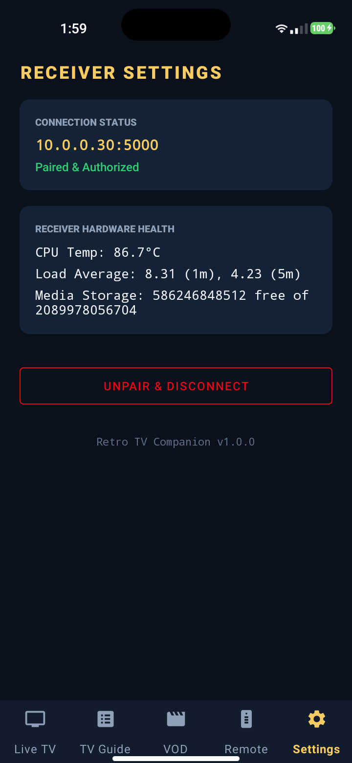 Receiver Settings