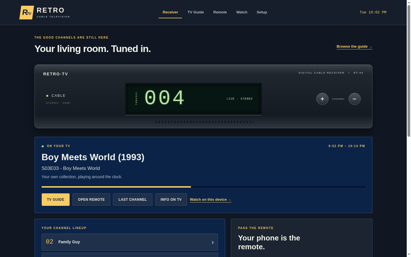Receiver Dashboard