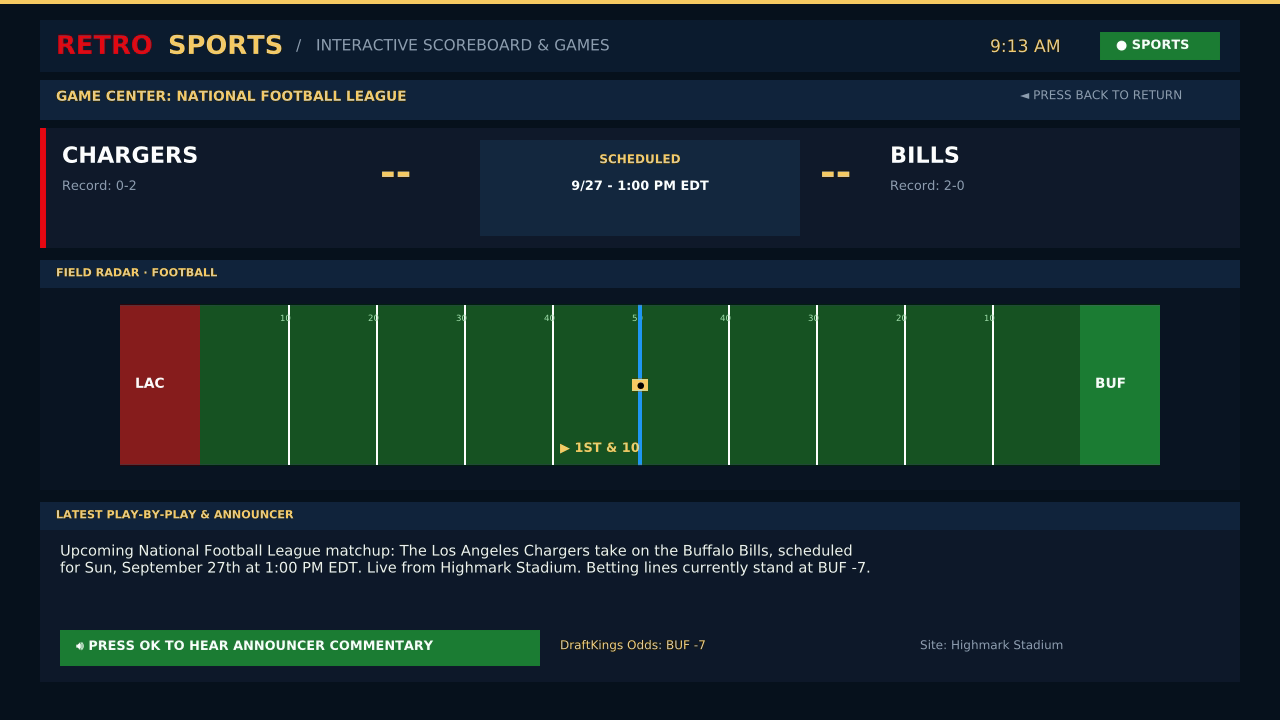 On-TV Game Center & Field Radar
