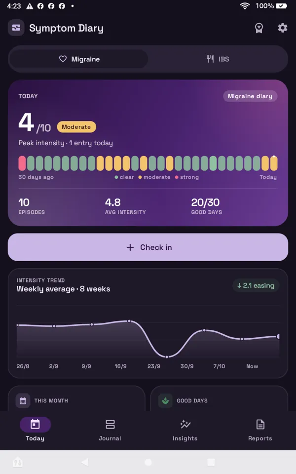 Dark mode: today