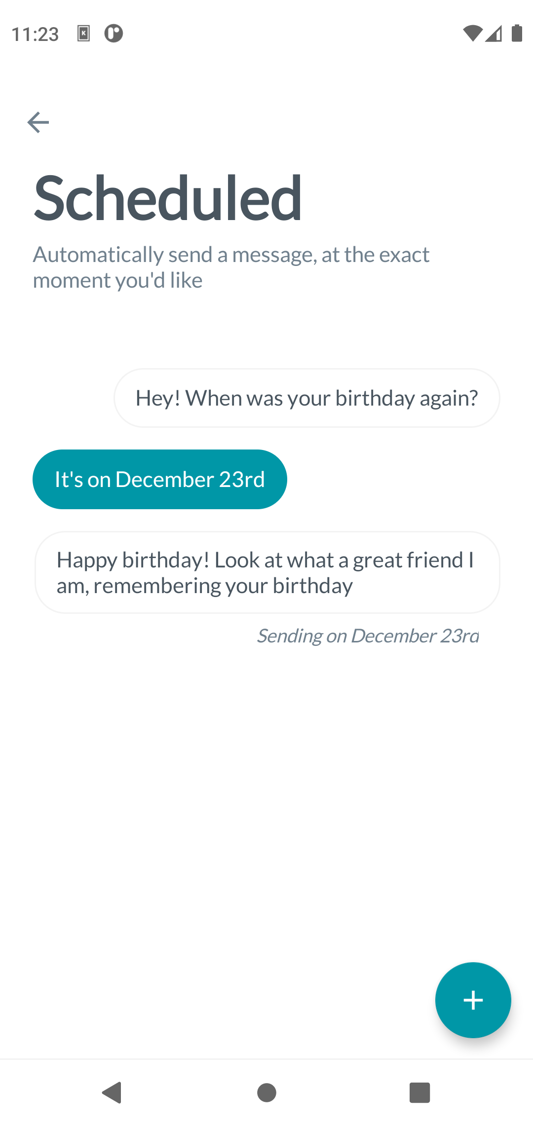Scheduled messages list in TextPilot
