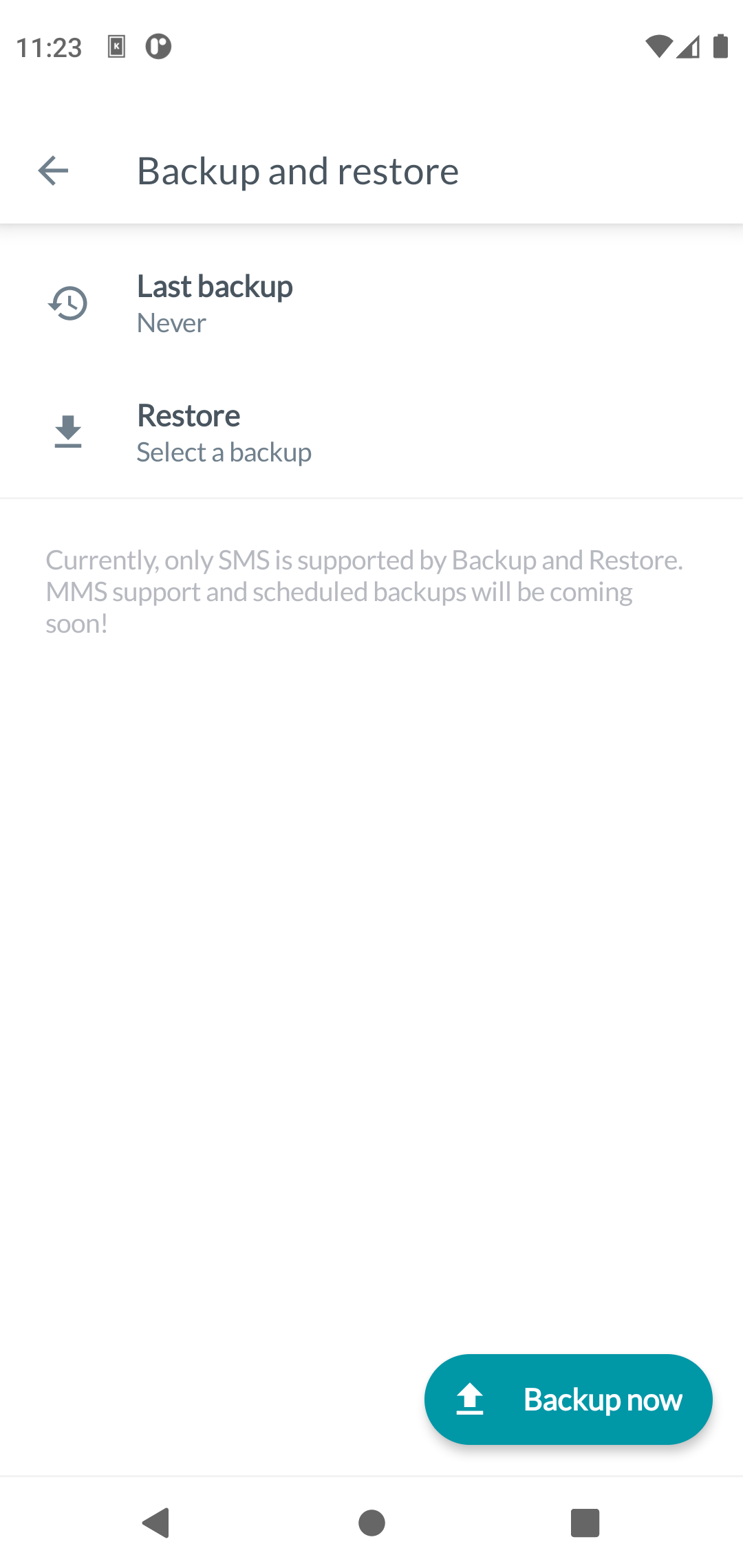 Local backup feature in TextPilot