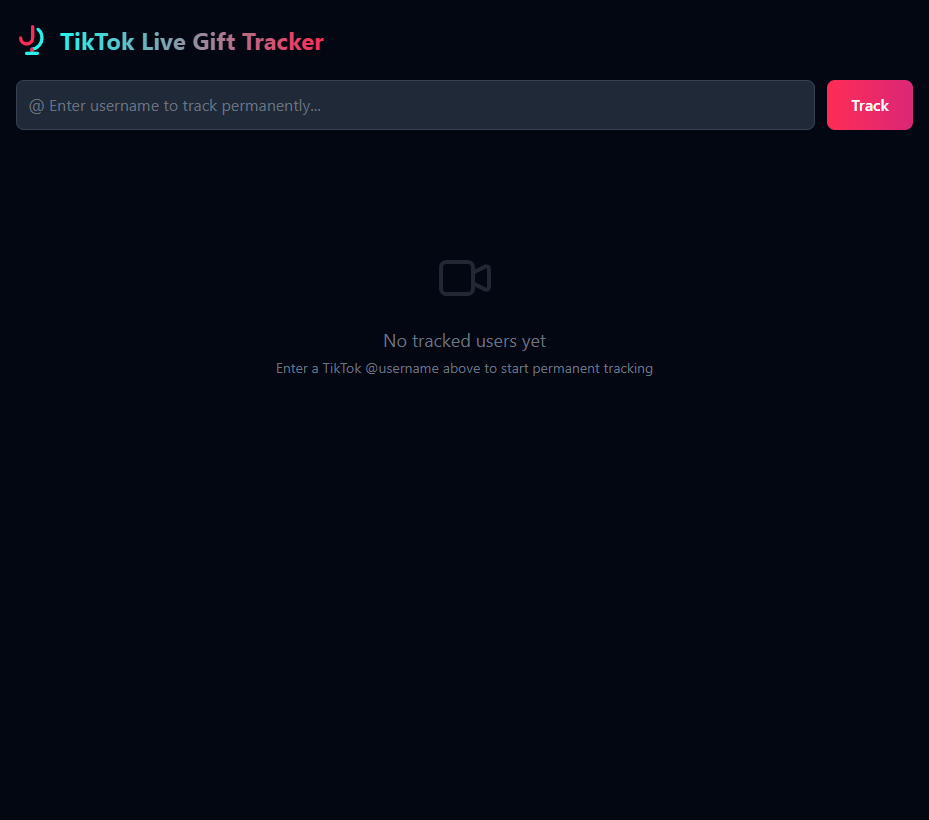 Empty state: no tracked channels yet